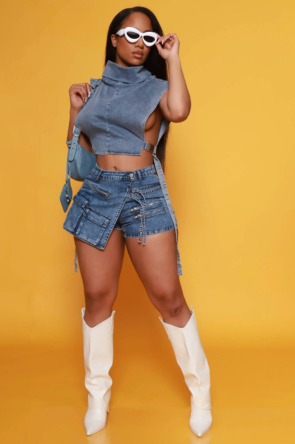 Vintage denim shorts-D845