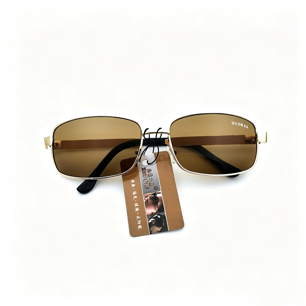 Reinforced glass single beam square sunglasses wholesale driver driving sunglasses anti-Sun cycling men's sunglasses