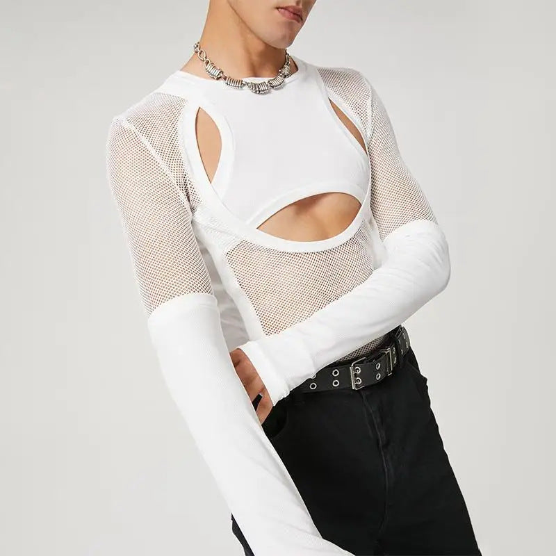 Mesh breathable long sleeves-D163