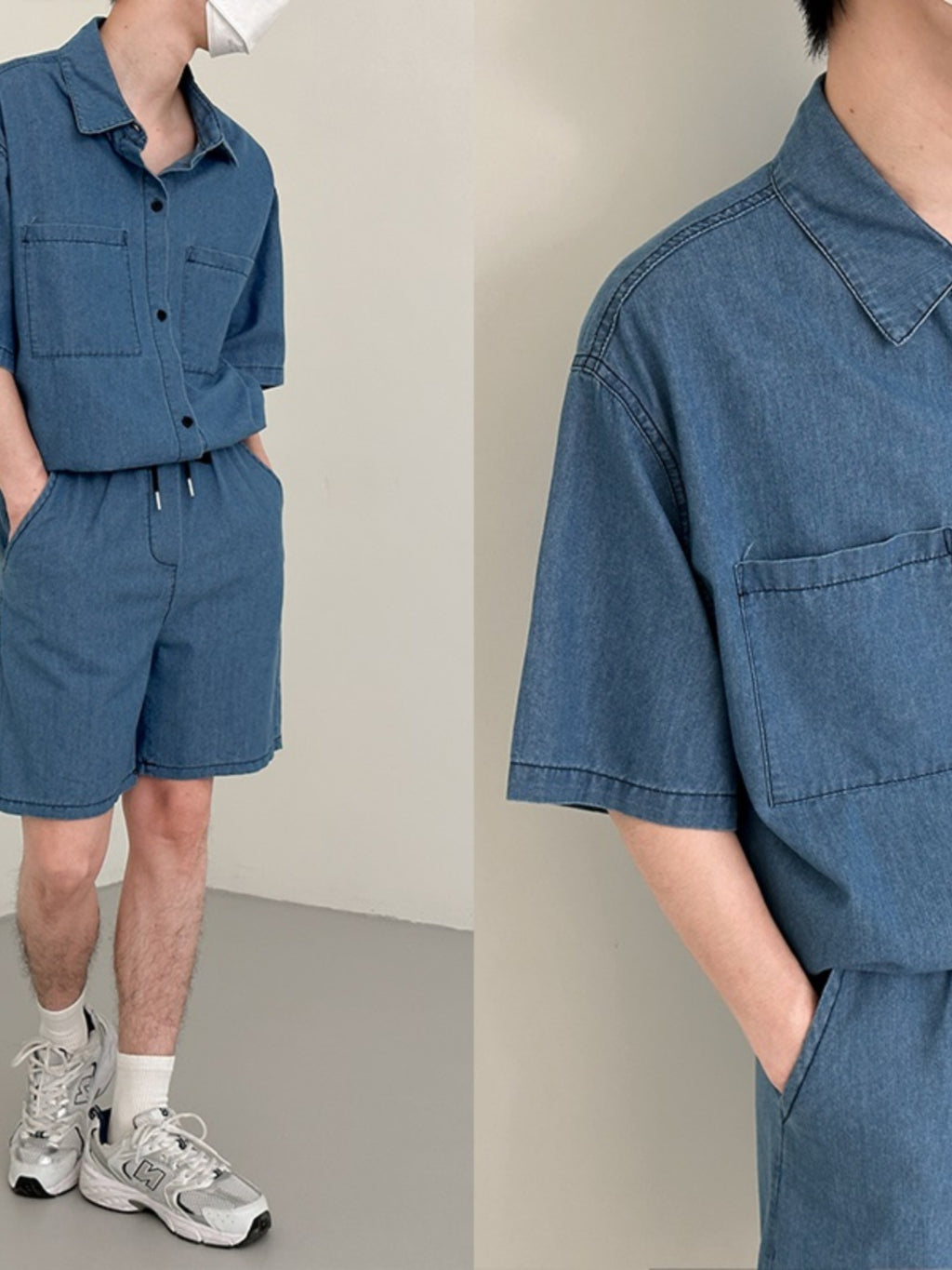 Denim solid suit-D126