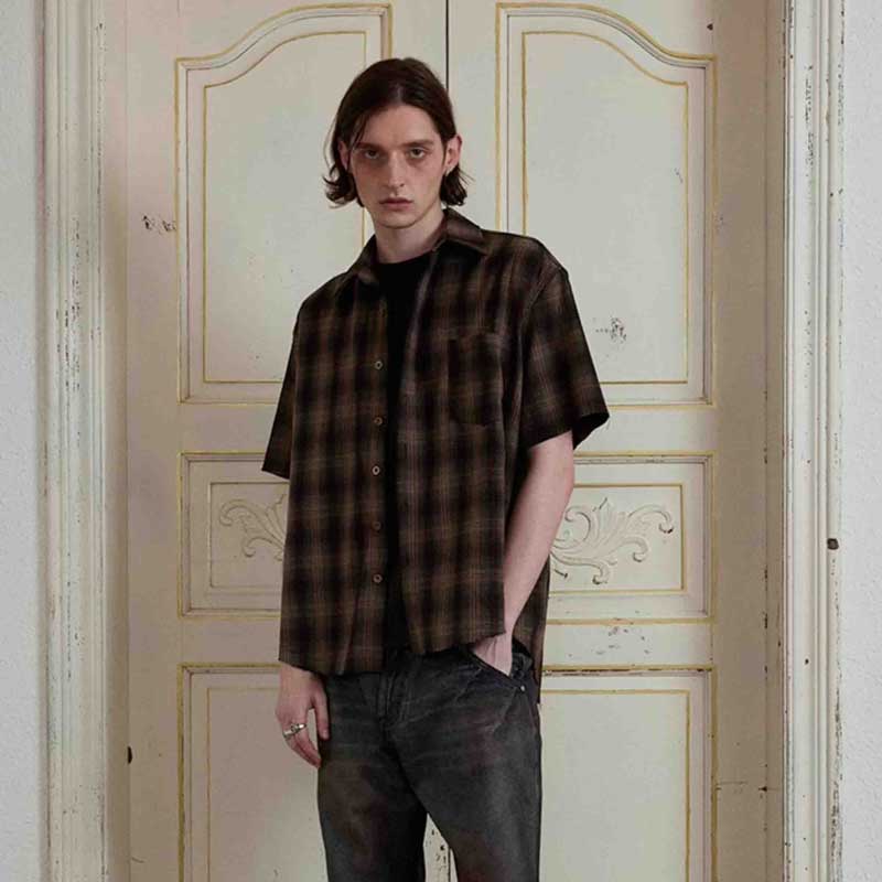 Vintage plaid shirt-D426