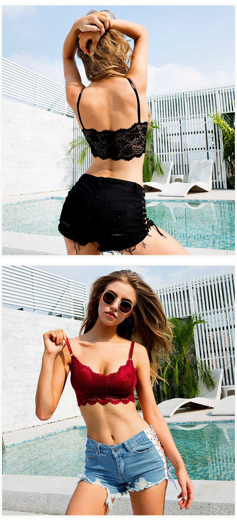 Sexy high-waisted ripped pants-D438