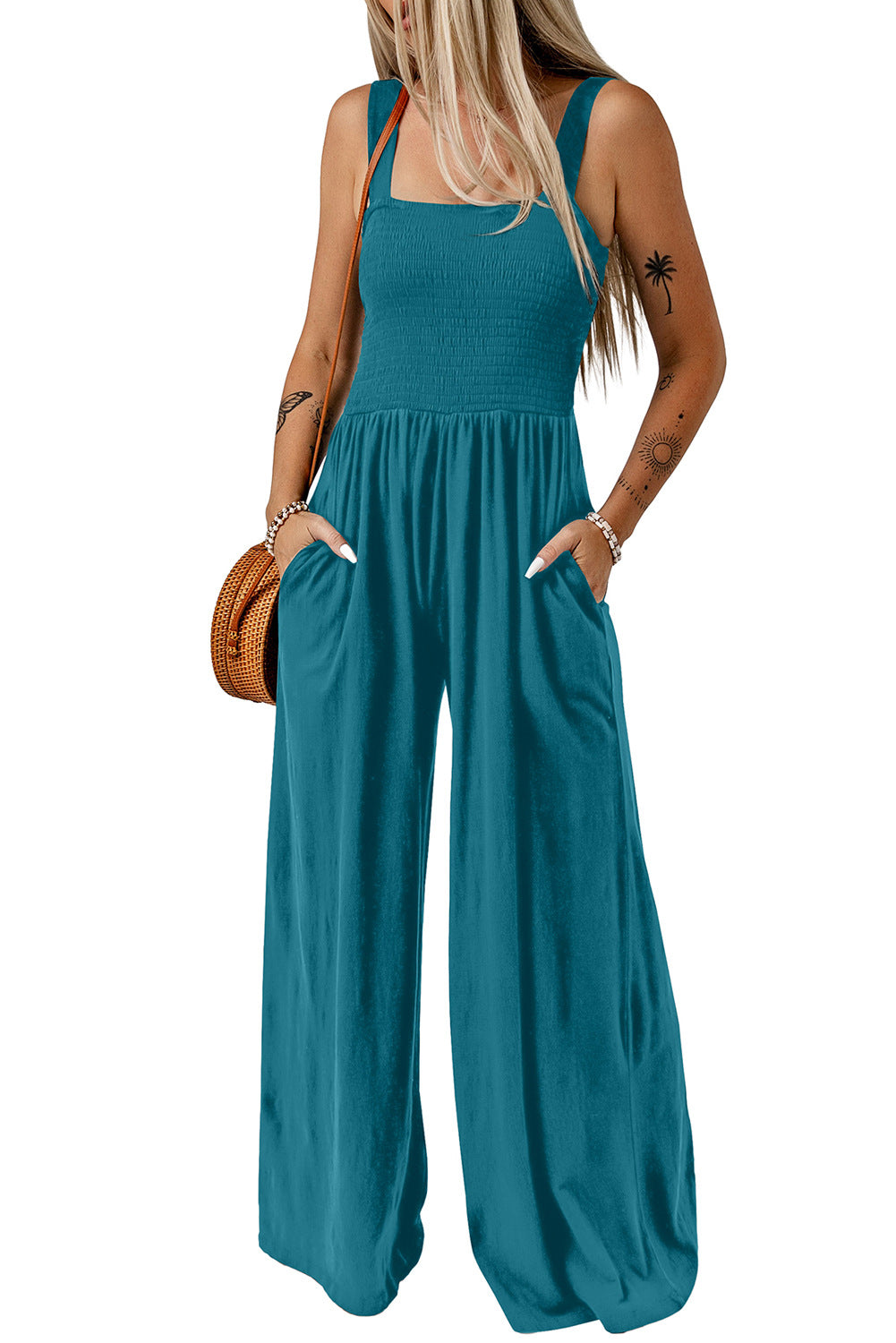 One-piece vest pants-D324