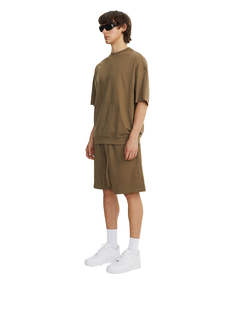 Solid color drawstring shorts-C11