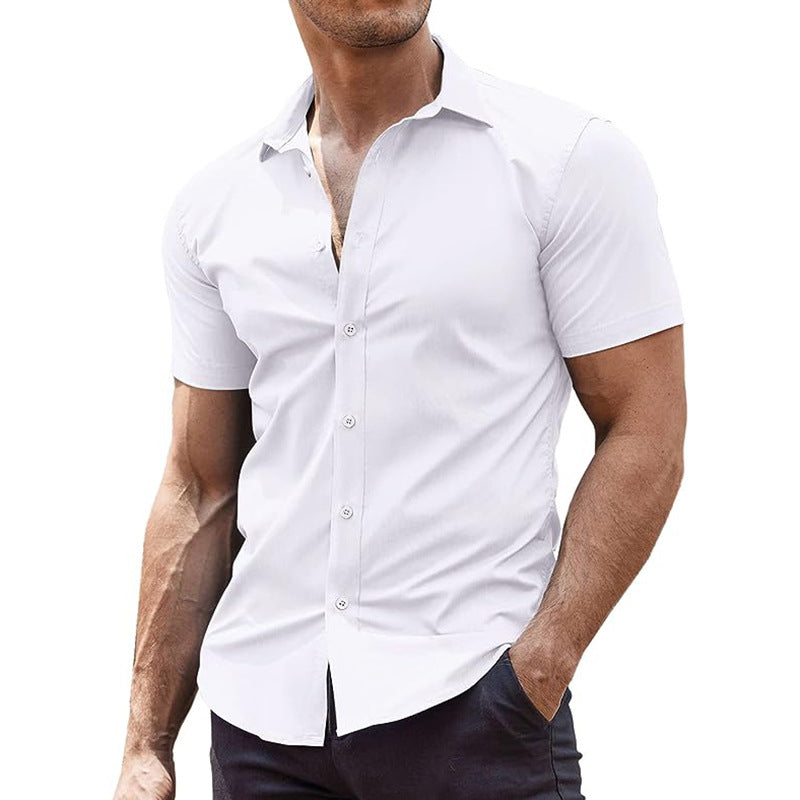Business solid color shirt-D207