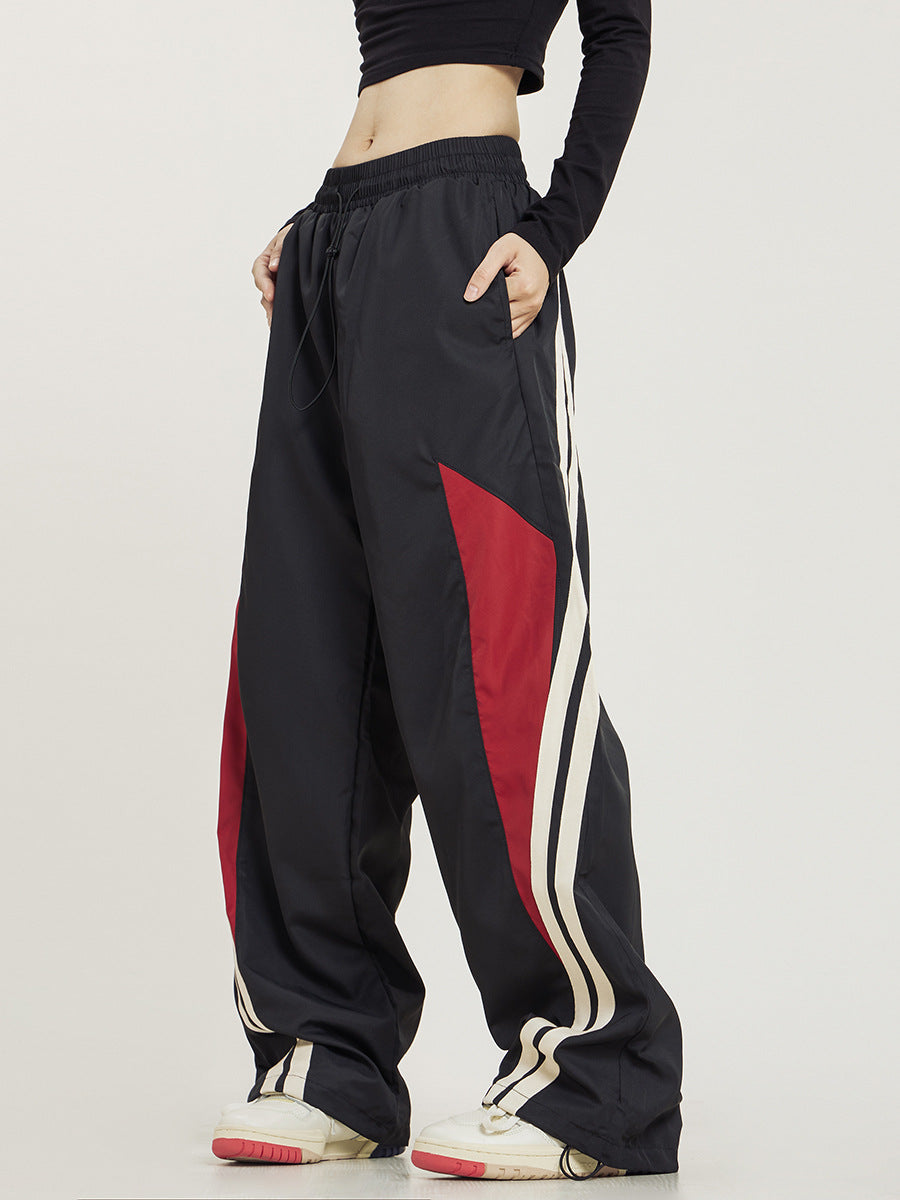 oversize pants with stitching lines-D31