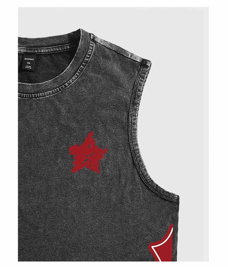 Vintage vest print-D624