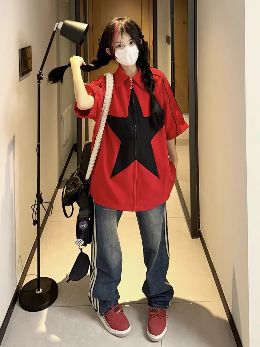 Splicing five-pointed star TEE-D669