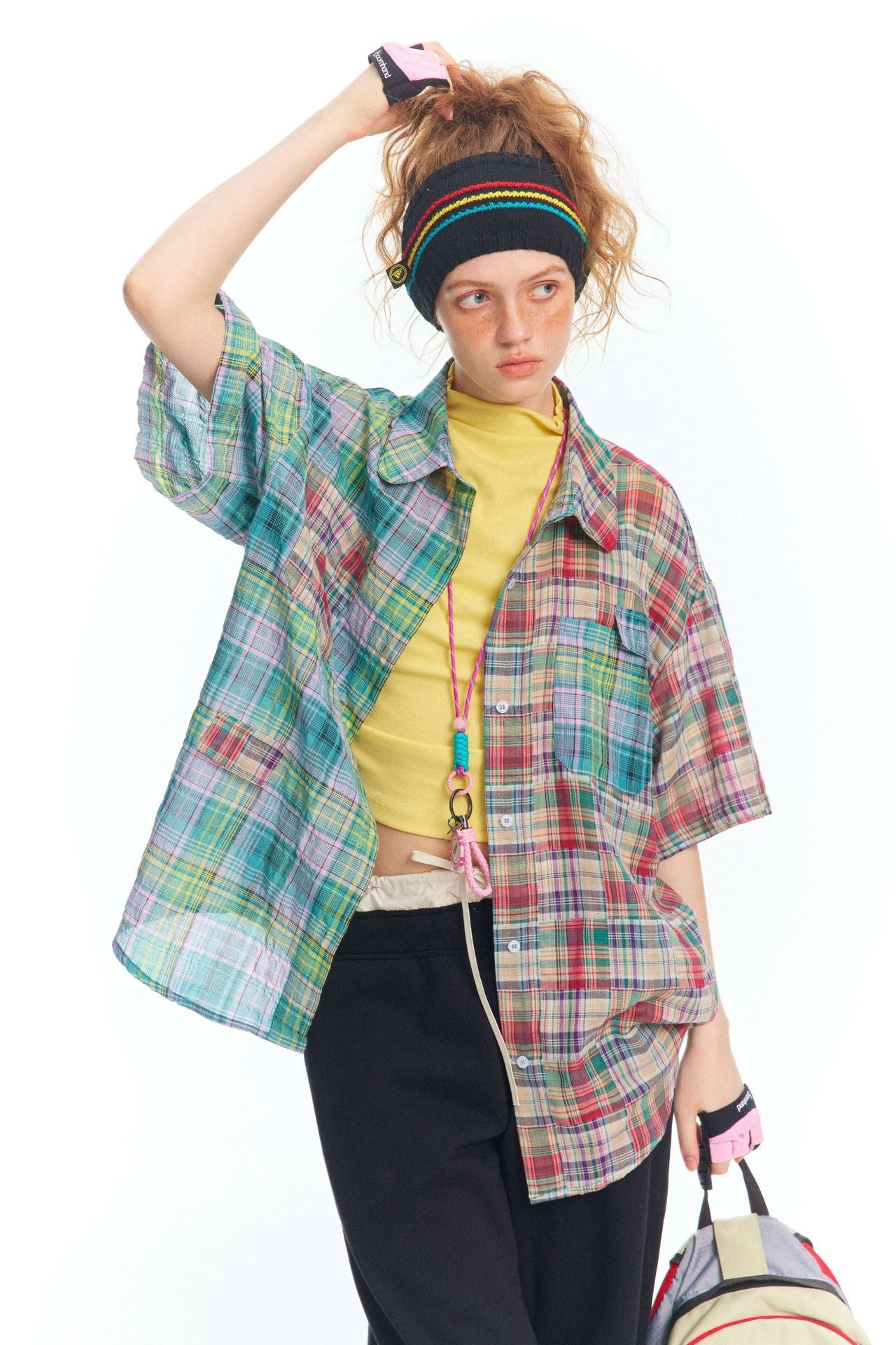 Patchwork shirt-D347