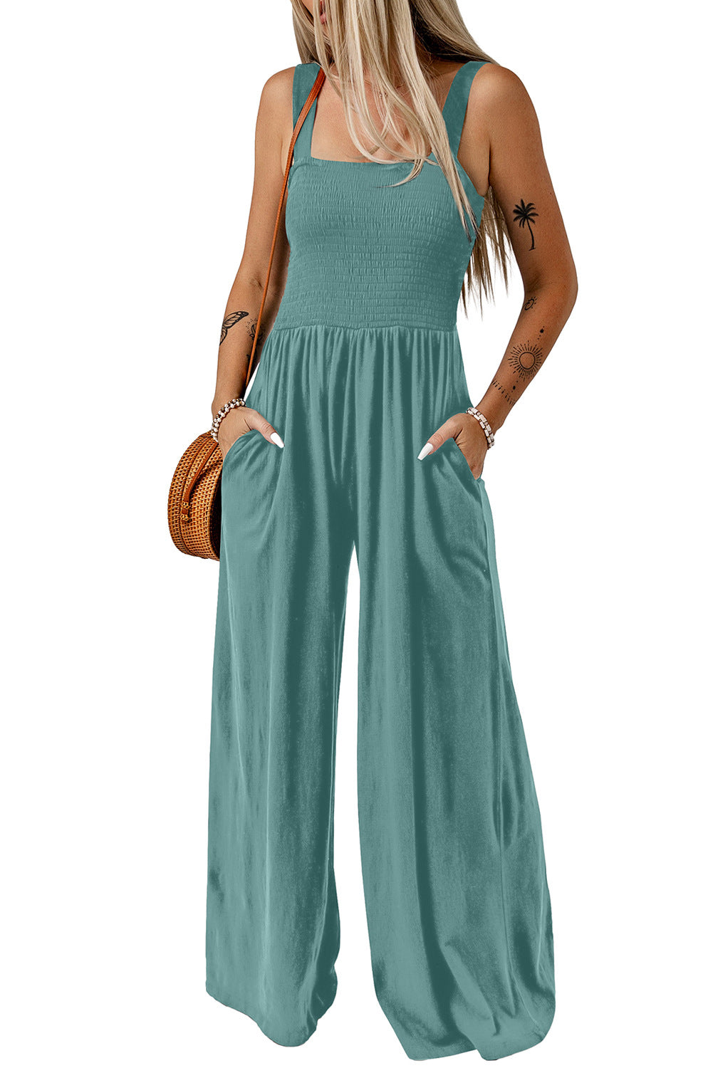 One-piece vest pants-D324