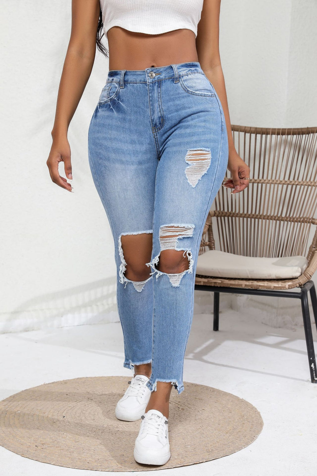 Ripped vintage jeans-D428