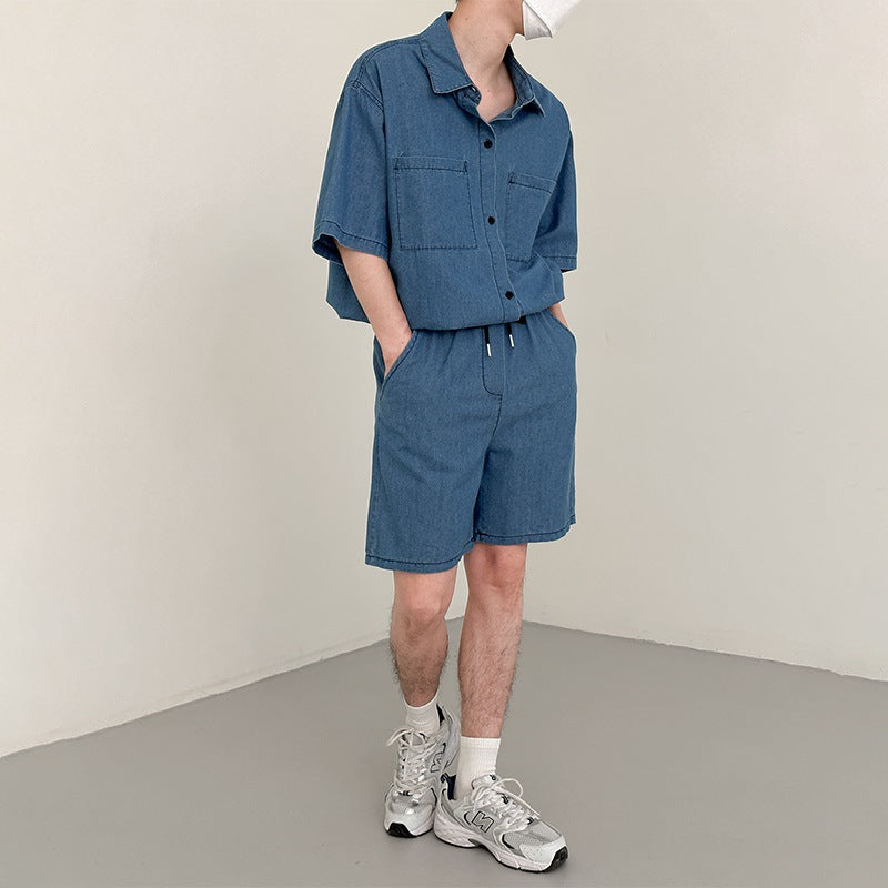 Denim solid suit-D126