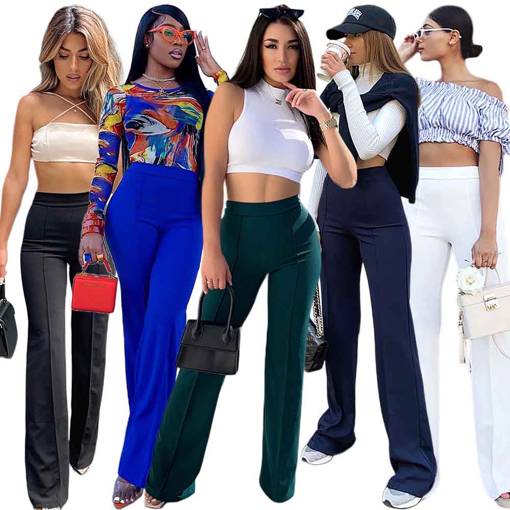 Slim-fit bell bottoms-D535