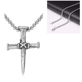 Silver cross chain-D701