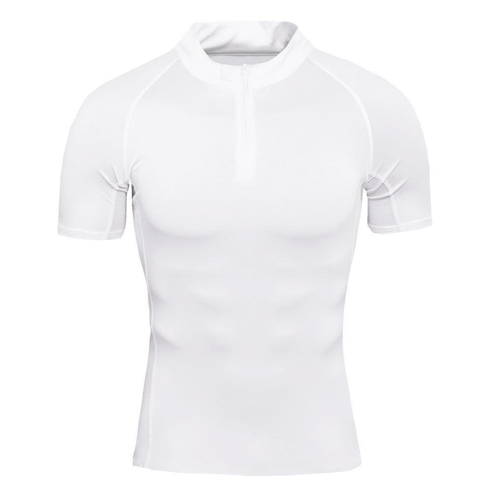 Sporty stand-up collar T-shirt-D871