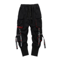Overalls cuffed ribbon pants-D325