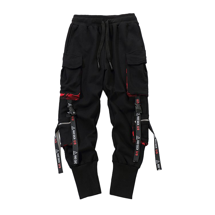 Overalls cuffed ribbon pants-D325
