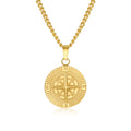 Compass round pendant-D695