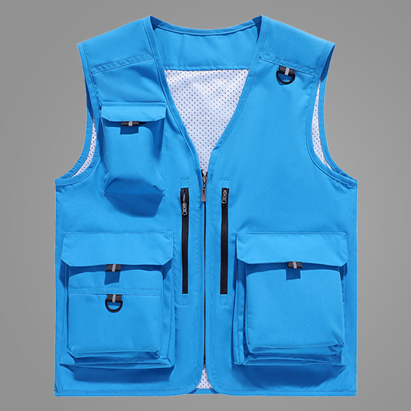 Workwear&outdoor multi-pocket vest-D670