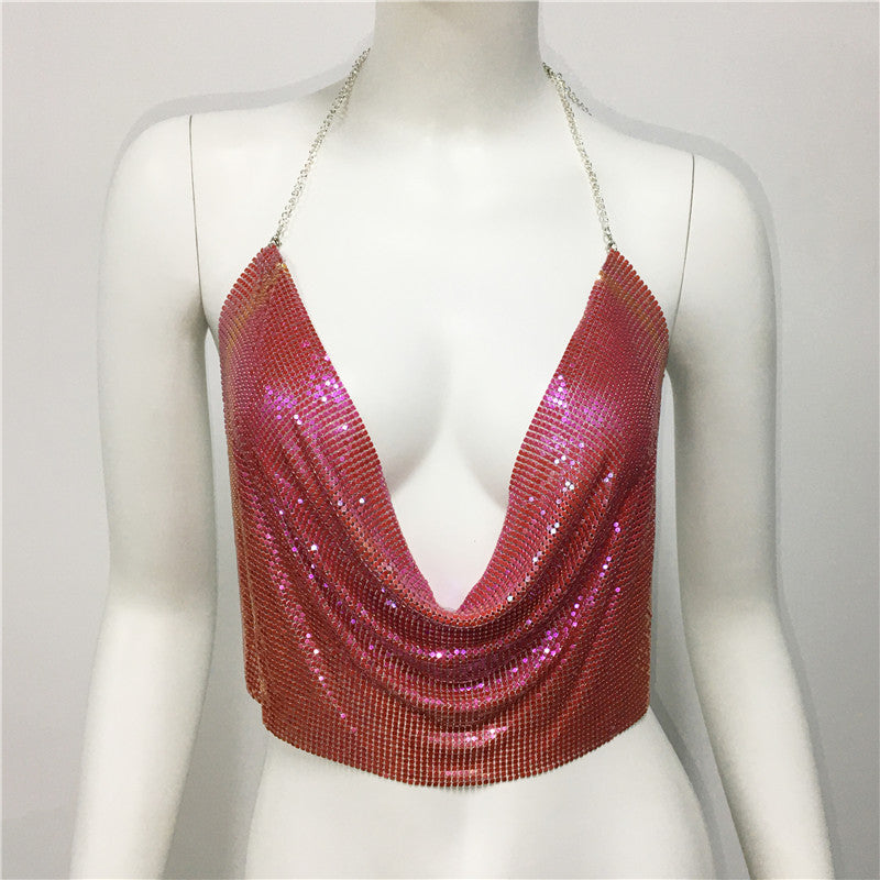 Sexy sequin suspenders-D632