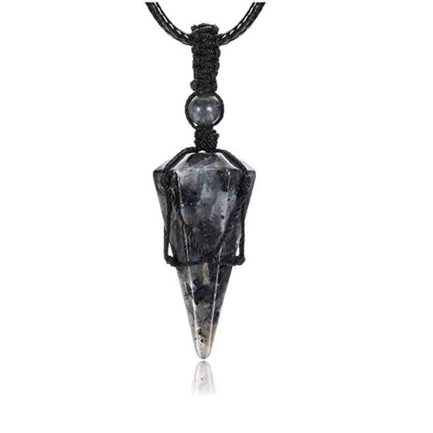 Natural crystal pendant necklace-D693