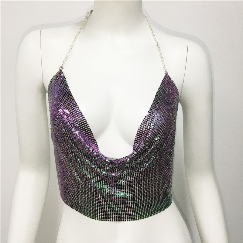 Sexy sequin suspenders-D632