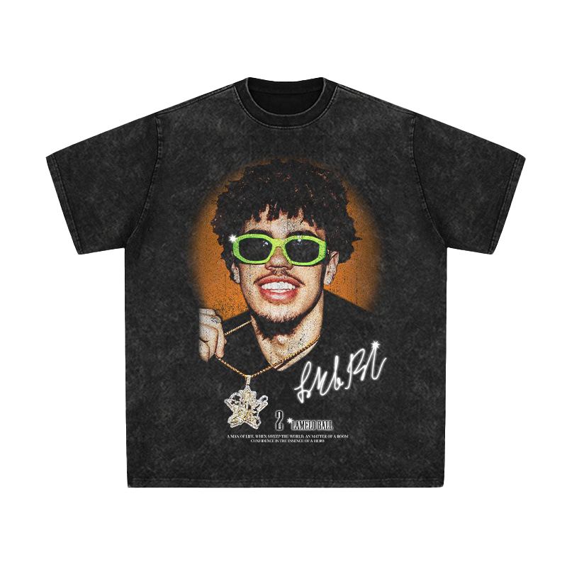 Printed retro trendy tee-D395