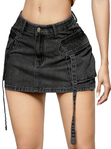 Denim skirt-D768