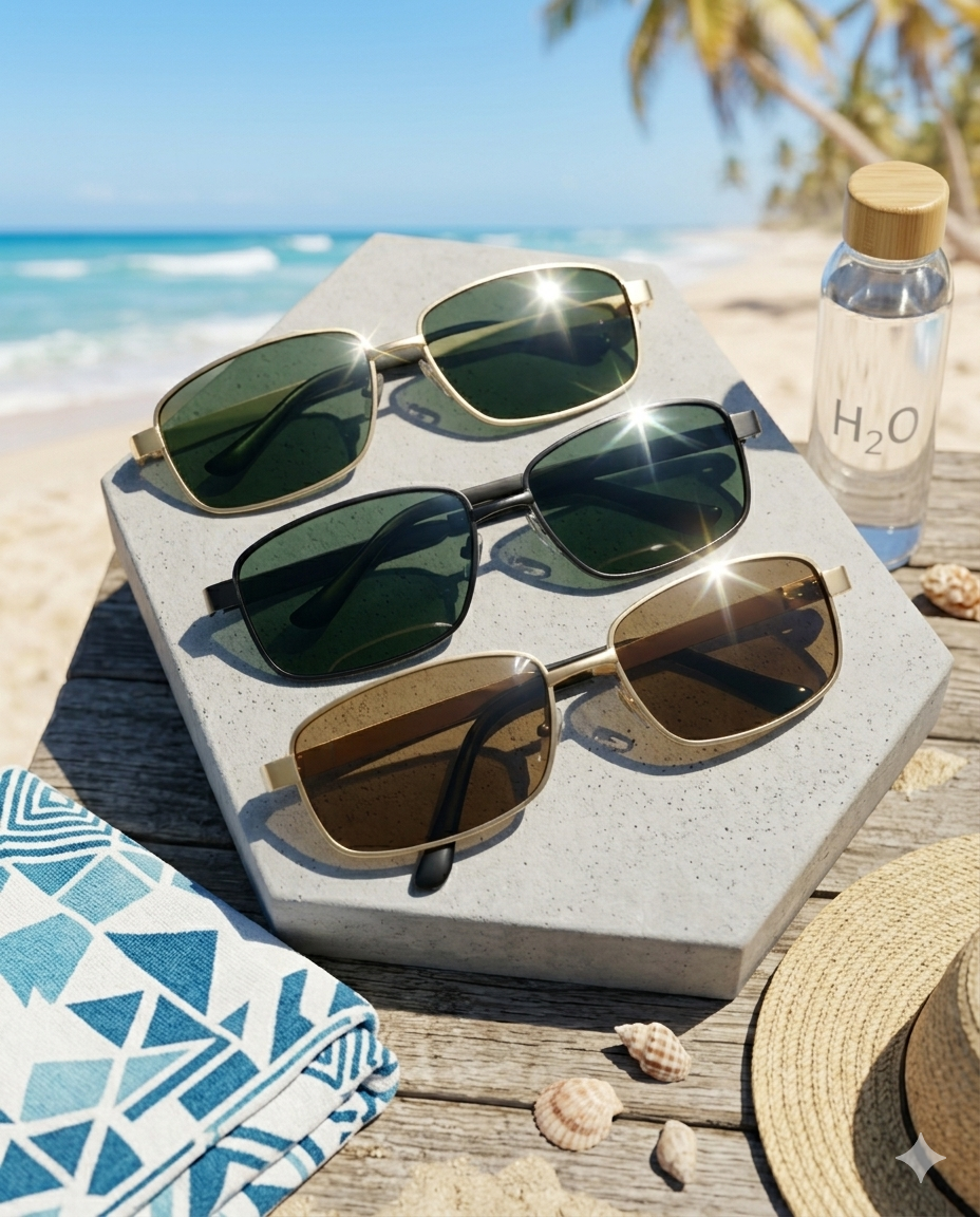 Reinforced glass single beam square sunglasses wholesale driver driving sunglasses anti-Sun cycling men's sunglasses