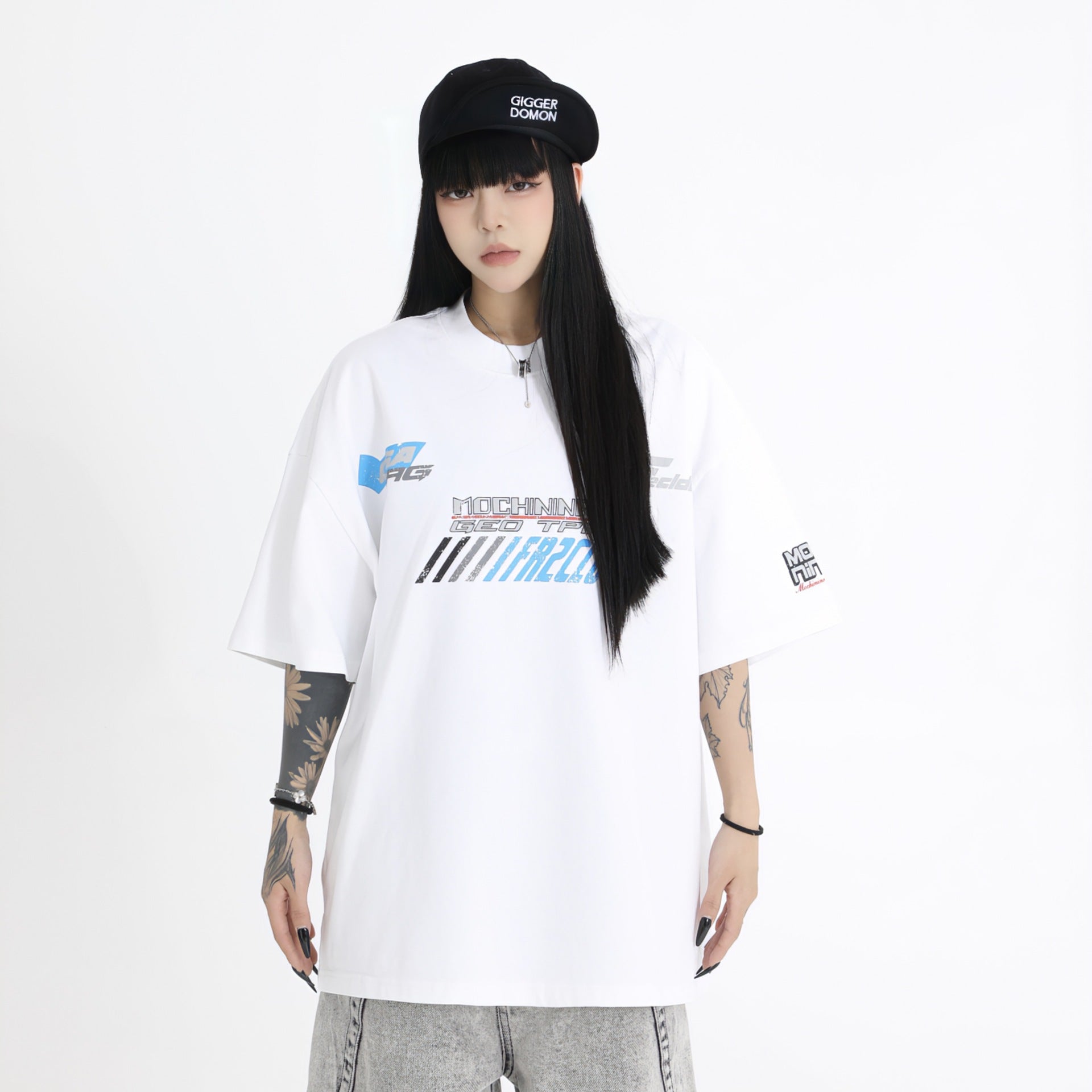 Racing style lettering print TEE-D522