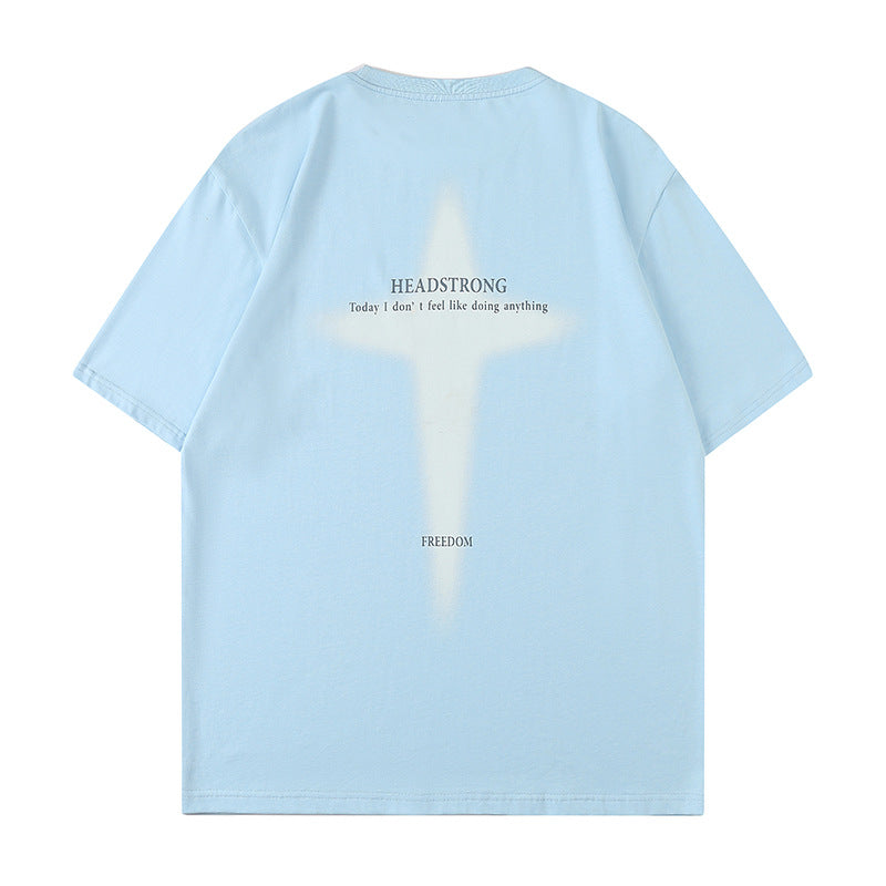 Cross print TEE-D712