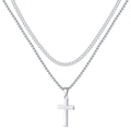 Chain-D697 de plata de doble cruz | Inspanda