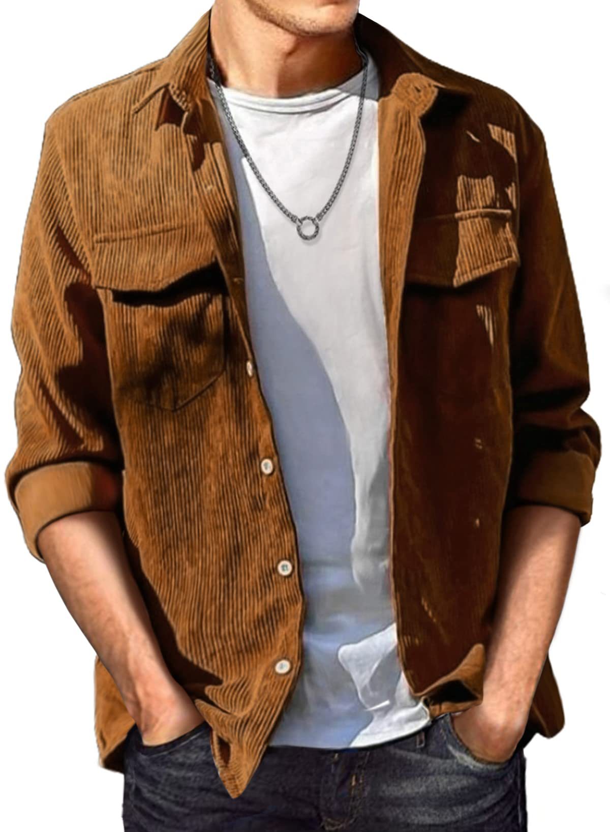 Corduroy Fabric Jacket-D687