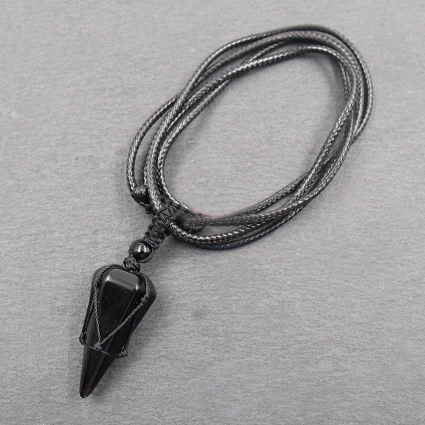 Natural crystal pendant necklace-D693