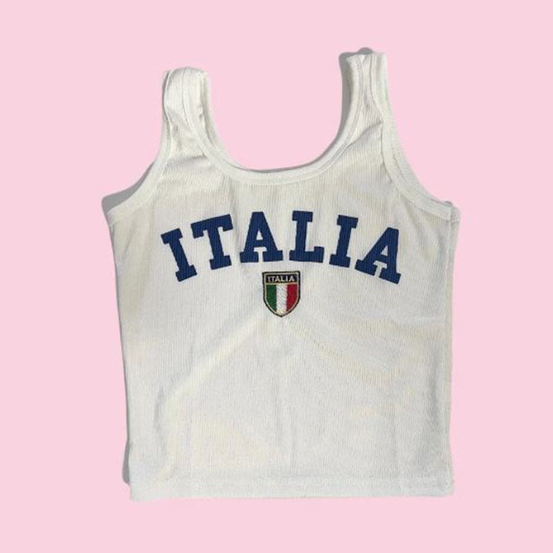 Crop top print European Cup-D585