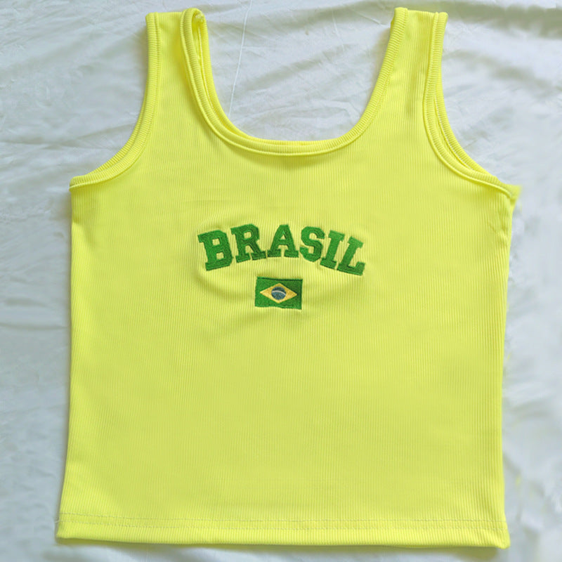 Crop top print European Cup-D585