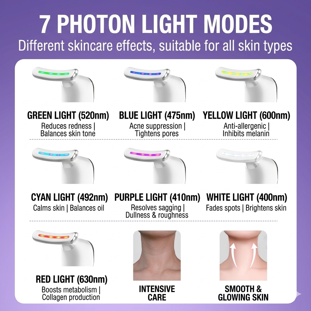 Neck instrument massage neck pattern instrument 7 color introduction instrument vibration beauty instrument v face instrument special small dolphin neck instrument
